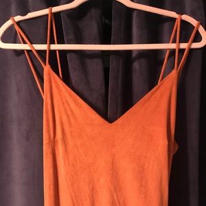 Stretchy orange mini dress